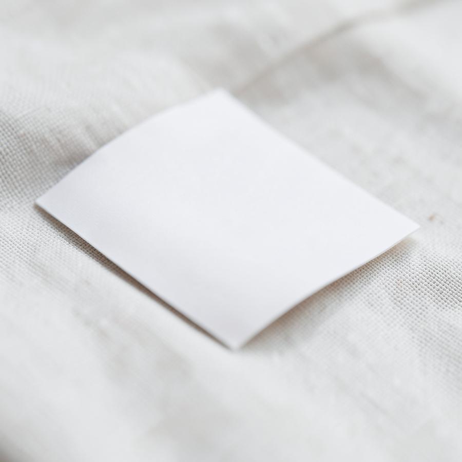 Close-up of a product care label